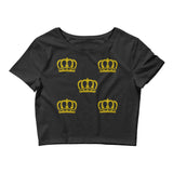 Alotofit Queen Luxury Gold Logo Women’s Crop Tee