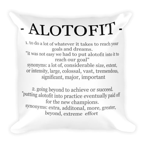 Alotofit Definition Black Logo Square Pillow