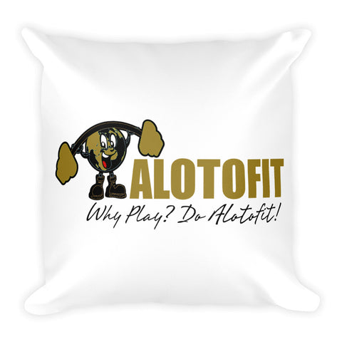 Alotofit Globeman MetallicGold/Black Logo Square Pillow