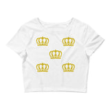 Alotofit Queen Luxury Gold Logo Women’s Crop Tee