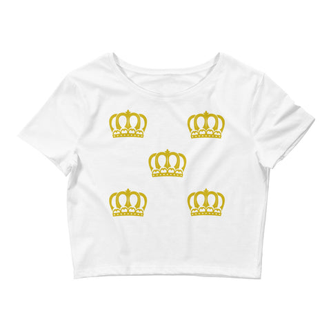 Alotofit Queen Luxury Gold Logo Women’s Crop Tee