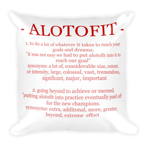 Alotofit Definition Red Logo Square Pillow