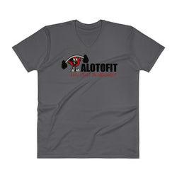 Alotofit Muscle Up Black/Red/White Logo V-Neck T-Shirt (S-2XL)