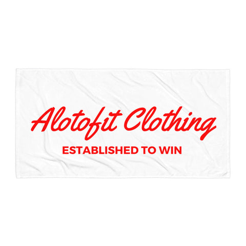 Alotofit Clothing Red Logo Beach Blanket