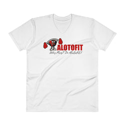 Alotofit Muscle Up Red/Black/White Logo V-Neck T-Shirt (S-2XL)