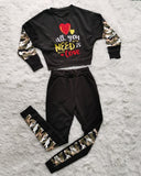 Need Is Love Embroidery Camouflage Black (Set)