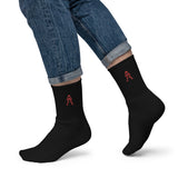 Alotofit Royal A Red Embroidered Logo Socks