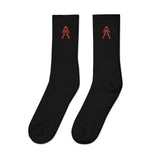 Alotofit Royal A Red Embroidered Logo Socks