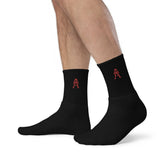 Alotofit Royal A Red Embroidered Logo Socks