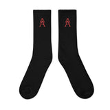 Alotofit Royal A Red Embroidered Logo Socks