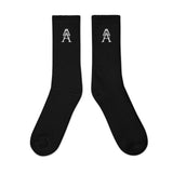 Alotofit Royal A White Embroidered Logo Socks