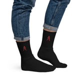 Alotofit Royal A Red Embroidered Logo Socks