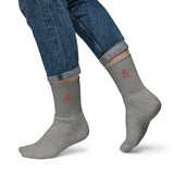Alotofit Royal A Red Embroidered Logo Socks