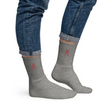 Alotofit Royal A Red Embroidered Logo Socks