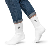 Alotofit Royal A Black Embroidered Logo Socks