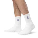 Alotofit Royal A Purple Logo Embroidered Socks