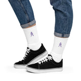 Alotofit Royal A Purple Logo Embroidered Socks