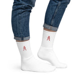 Alotofit Royal A Red Embroidered Logo Socks