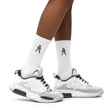 Alotofit Royal A Black Embroidered Logo Socks