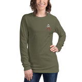 Alotofit Royal A Wht/Red Embroidered Unisex Long Sleeve Tee