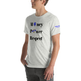 Alotofit Money, Power, Respect Blk/Blue Short-Sleeve Unisex T-Shirt