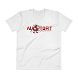 Alotofit Globeman Red & White Logo V-Neck T-Shirt (S-2XL)