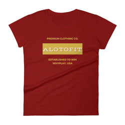 Alotofit Premium Clothing MetallicGold/White Women's short sleeve t-shirt