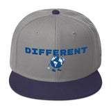 Alotofit Different Blue/White Snapback Hat w/side branding