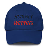 Alotofit Humbly Winning Blk/Red Cotton Dad Cap w/ side branding
