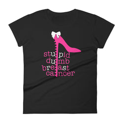 Alotofit Breast Cancer Pink White Women's short sleeve t-shirt w/ outside logo