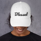 Alotofit Blessed Black Text Embroidered Dad hat