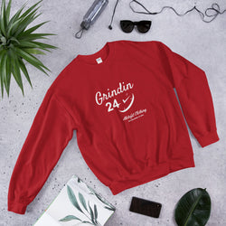 Alotofit Grindin 24/7 White Text Sweatshirt
