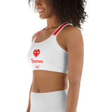 Alotofit Pressure Red Text Sports bra
