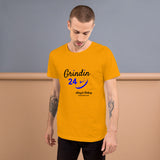 Alotofit Grindin 24/7 Blk/Blue Text Short-Sleeve Unisex T-Shirt
