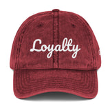 Alotofit Loyalty White Embroidered Vintage Cotton Twill Cap w/ side branding