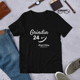 Alotofit Grindin 24/7 White Text Short-Sleeve Unisex T-Shirt