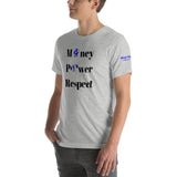 Alotofit Money, Power, Respect Blk/Blue Short-Sleeve Unisex T-Shirt