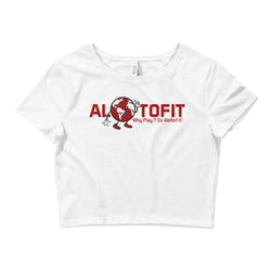 Alotofit Globeman Red/White Logo Women’s Crop Tee