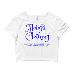 Alotofit Clothing 2 Blue Logo Women’s Crop Tee
