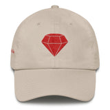 Alotofit Rare Find Diamond Logo Red Cotton Dad Cap