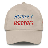 Alotofit Humbly Winning Royal/Red Cotton Dad Cap w/ side branding