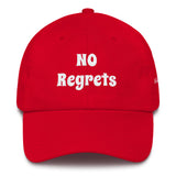 Alotofit NO Regrets White Embroidered Cotton Dad Cap