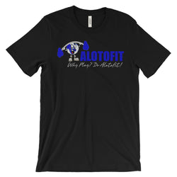 Alotofit Muscle Up Blue/White Logo Unisex Short Sleeve T-shirt