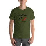 Alotofit Grindin 24/7 Blk/Red Short-Sleeve Unisex T-Shirt
