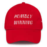 Alotofit Humbly Winning White Cotton Dad Cap w/ side branding