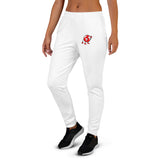 Alotofit Custom Print & Tailored All White w/ Red/Wht/blk Logo Women's Joggers