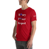 Alotofit Money, Power, Respect White/Blue Short-Sleeve Unisex T-Shirt