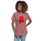 Alotofit Alabama 163 Blk/Red/Wht Women's Relaxed T-Shirt