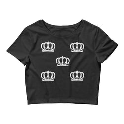 Alotofit Queen Luxury White Logo Women’s Crop Tee