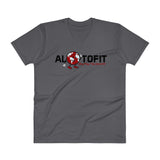 Alotofit Globeman Black/Red/White Logo V-Neck T-Shirt